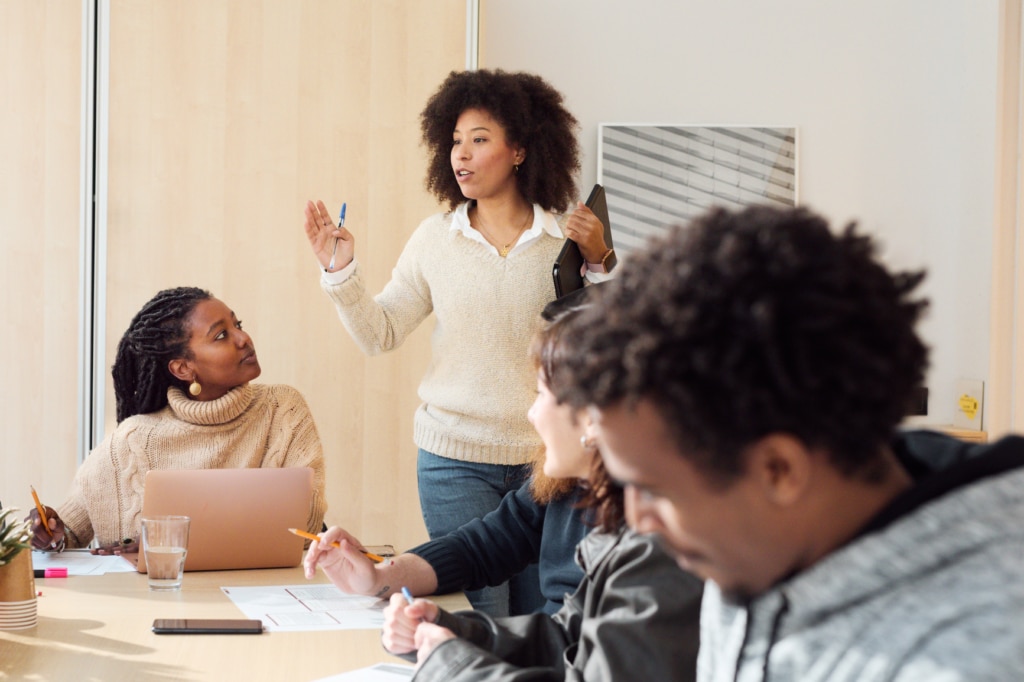 An employee training session in progress