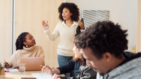 An employee training session in progress