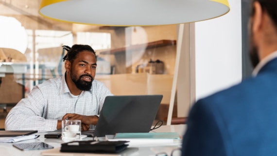 A candidate interview for a leadership role