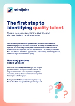 Cover Pre Screening Questions Template