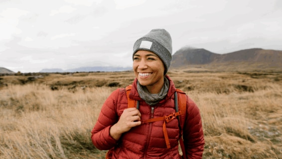 A female employee enjoying time hiking during their sabbatical leave
