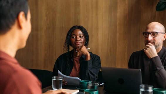 Colleagues conducting a skills based interview