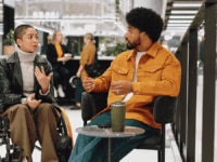 Two colleagues sitting together to discuss workforce planning