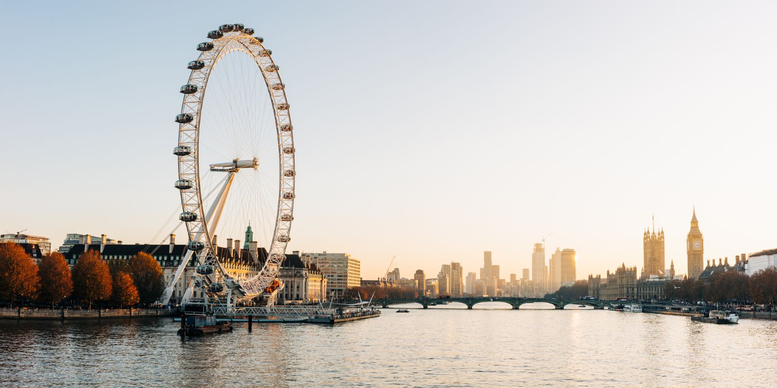 london eye in autumn weather