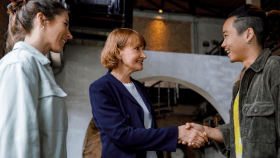 Business people shaking hands