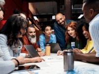 A diverse group of colleague, showing the benefits of a bias free hiring process