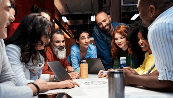 A diverse group of colleague, showing the benefits of a bias free hiring process