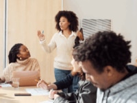 An employee training session in progress