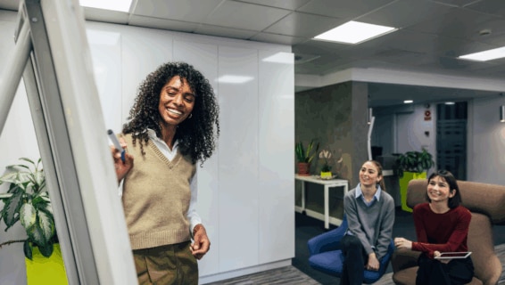 Colleagues enjoying the benefits of a training session at work