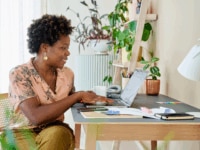 Woman working from home with a great work-life balance