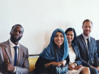 An image of a group of candidates awaiting an interview.