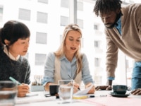 Workers undertaking a skill gap analysis