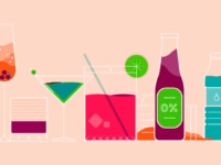 An image of a variety of colourful drinks.